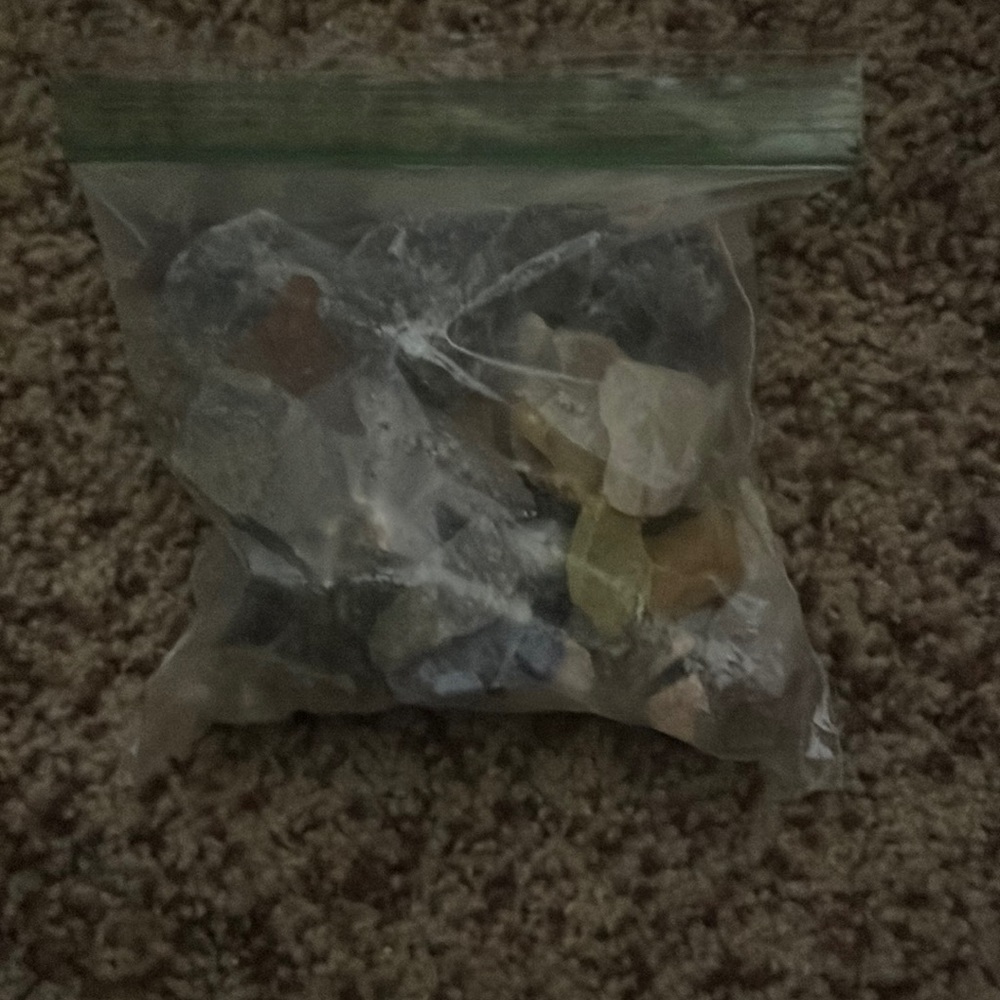 Mystery bag of untumbled crystals.
